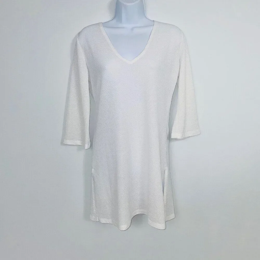 J Valdi Womens S Cover Up White Swim Dress Beach Casual Summer